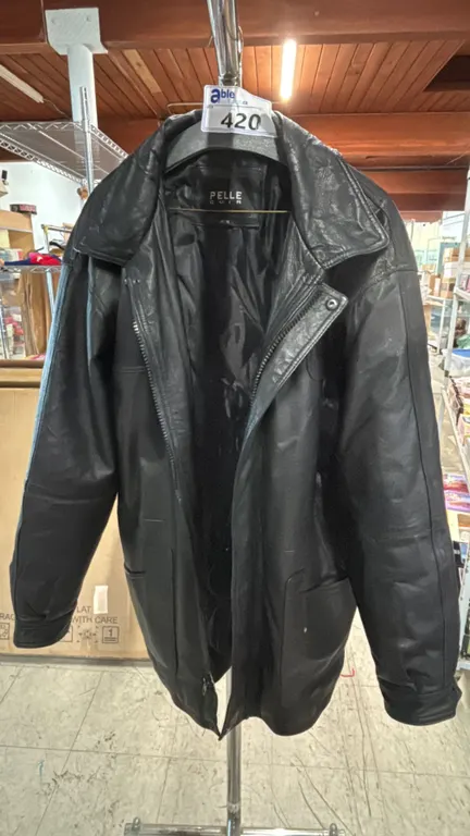 PELLE CUIR LEATHER JACKET LABELLED SIZE M, FITS LIKE XL