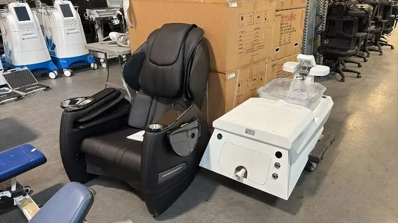 G5 PEDICURE SPA CHAIR GLASS BASIN 4-MOTOR SHIATSU MASSAGE 85W 24V ECO-JET DRAIN PUMP SALON UNIT
