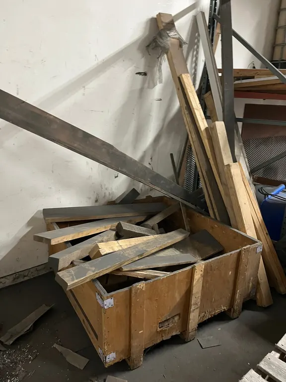 Crate of Cutoff Lumber and Assorted Lumber