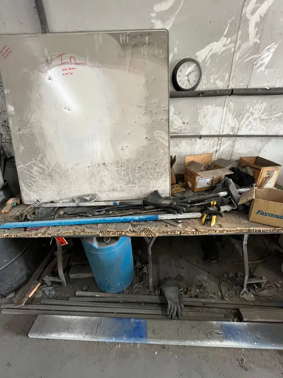Folding Work Table with Contents
