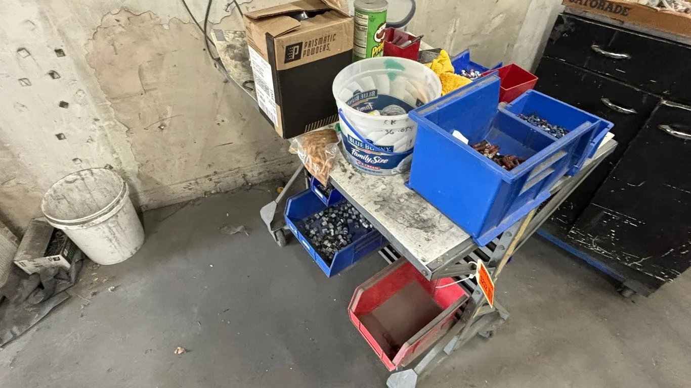 Work Cart with Trays and Contents