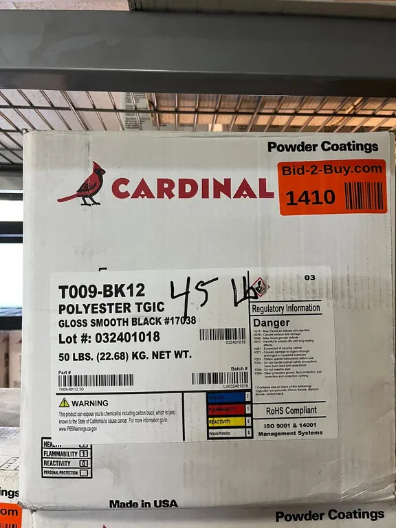 Cardinal Gloss Smooth Black #17038 Powdercoat (45lb)