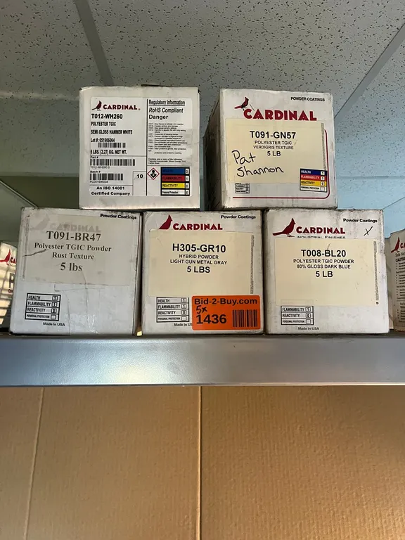 (5) Boxes of Cardinal Powdercoat
