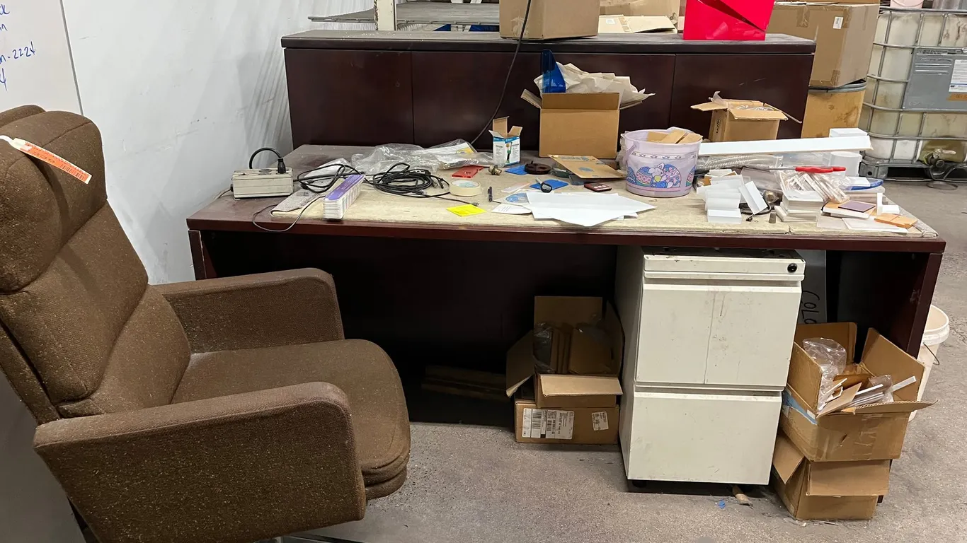 Office Desk, Chair, Cabinet and Desk Topper