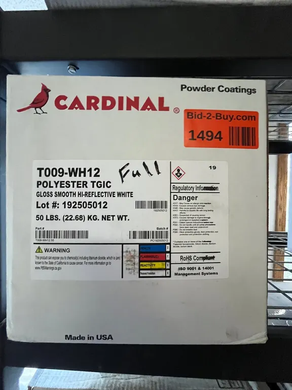 Cardinal Gloss Smooth Hi-Reflective White Powdercoat (50lb)
