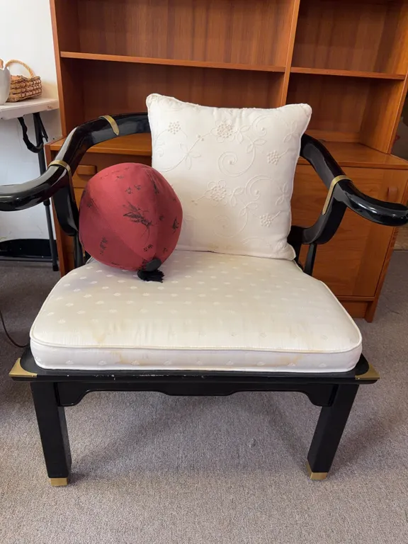 Black Lacquer Asian-Inspired Chair