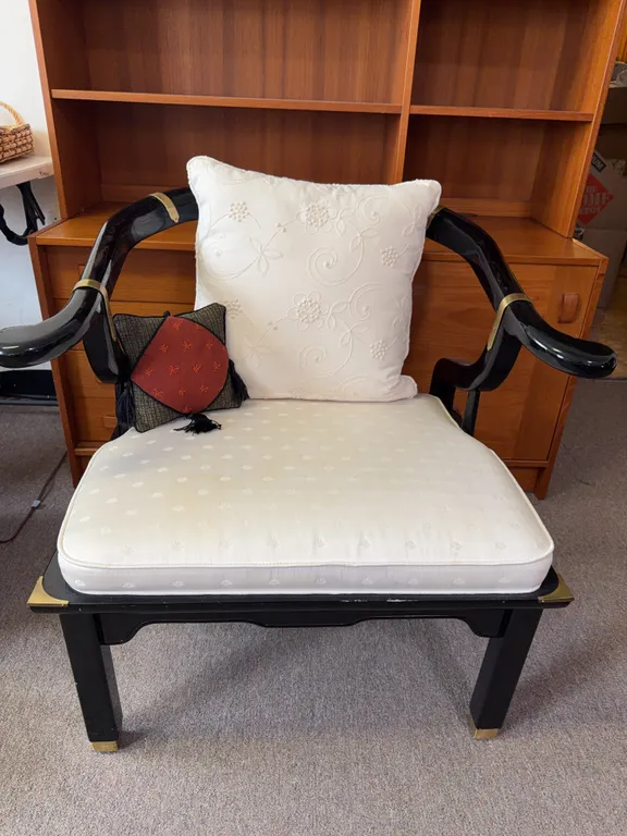 Black Lacquer Asian-Inspired Chair