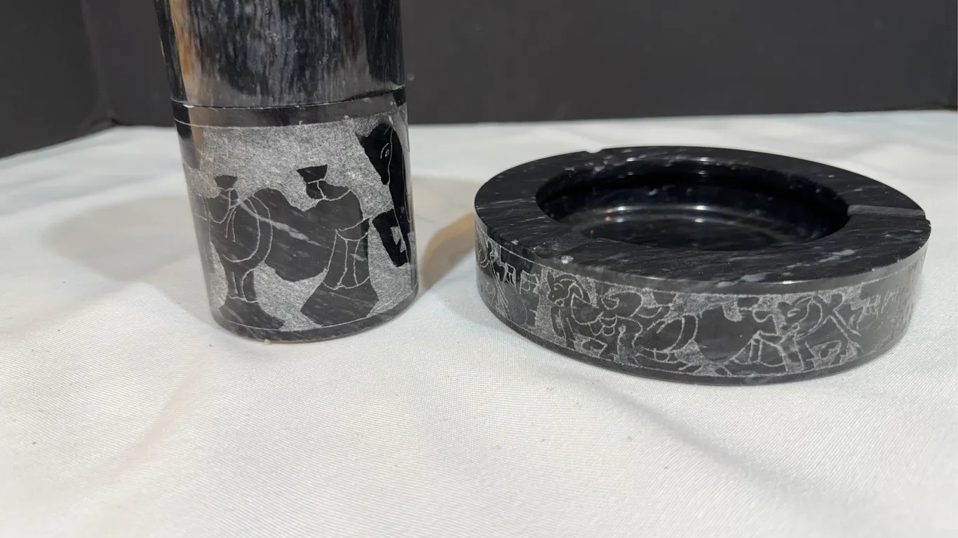 Marble Etched Smoking Set