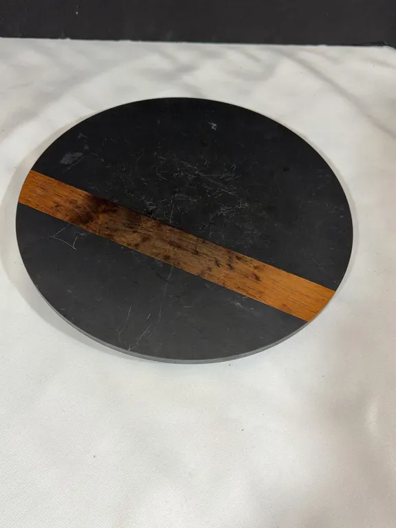 Harpswell Slate & Wood Lazy Susan Cheese Board