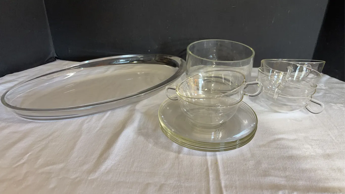 East Germany Glass Serving Pieces