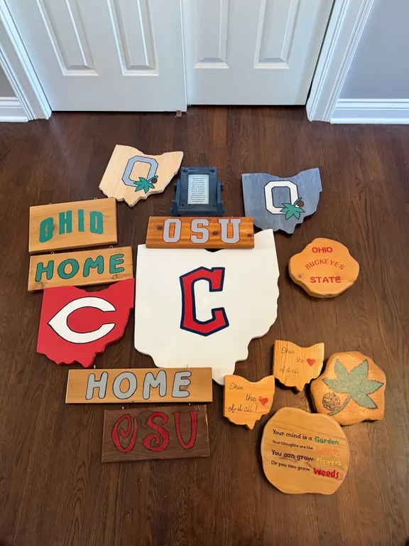 Ohio & OSU Handmade Wood Wall Décor Signs – Buckeyes Cleveland Lot