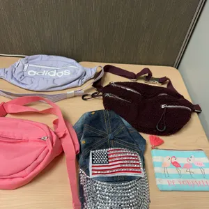 Five-Piece Bag and Accessory Collection Including Adidas, Jansport, Novelty Cap, and Flamingo Pouch