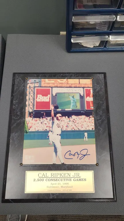 Cal Ripken Jr. Signed 2,500 Consecutive Games Plaque LE