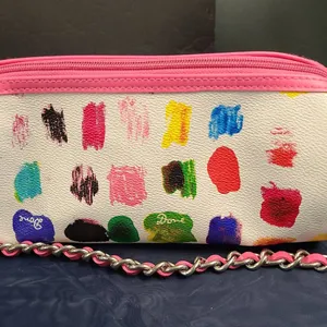 Betsey Johnson Multicolor Paint Dot Barrel Shoulder Bag