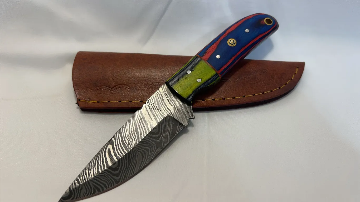 Custom Damascus Hunting Knife