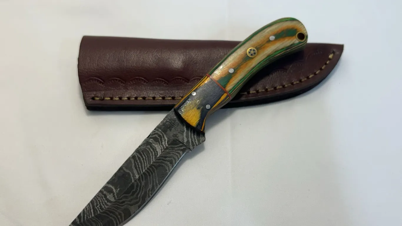 Custom Damascus Hunting Knife