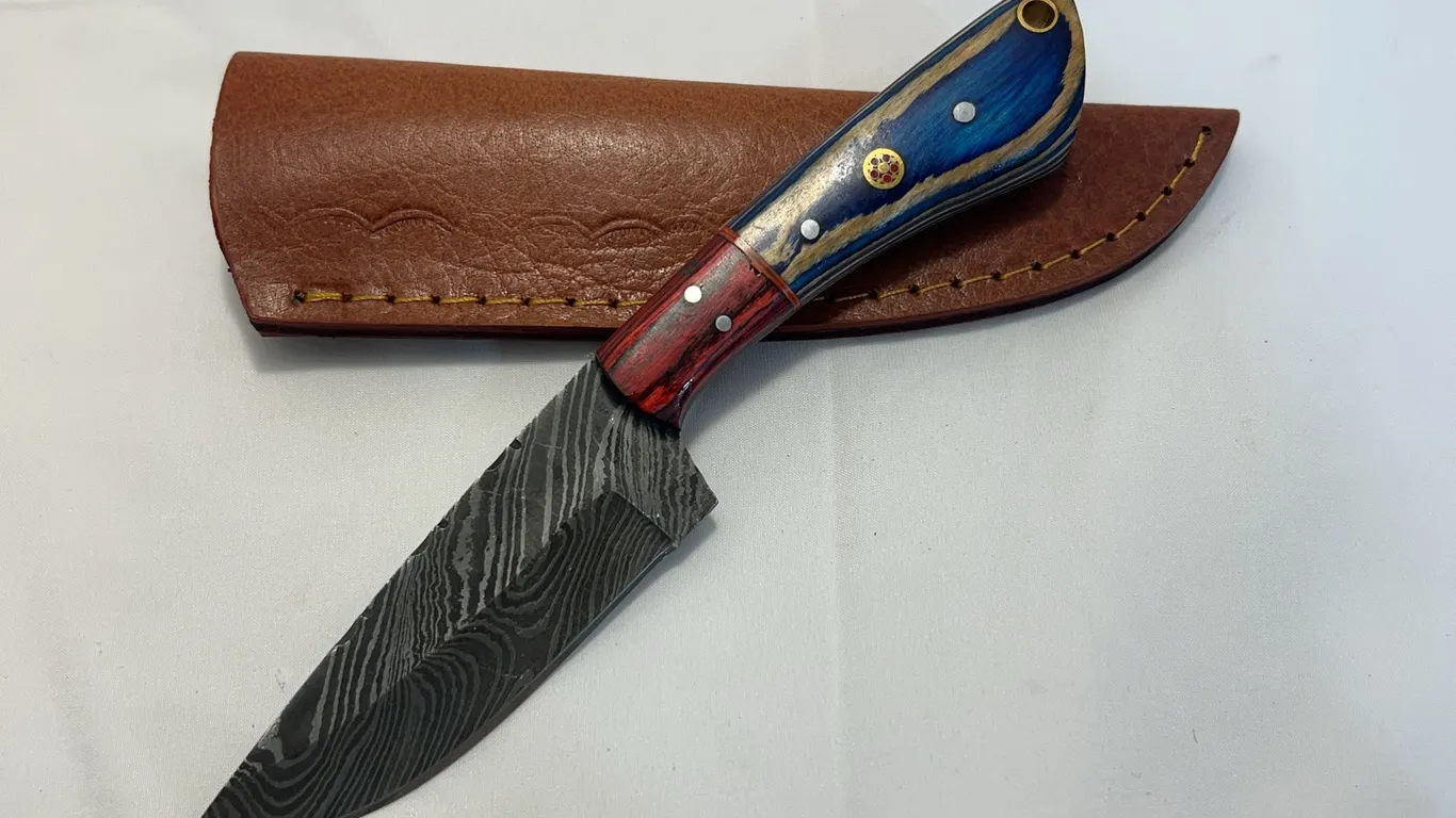 Custom Damascus Hunting Knife