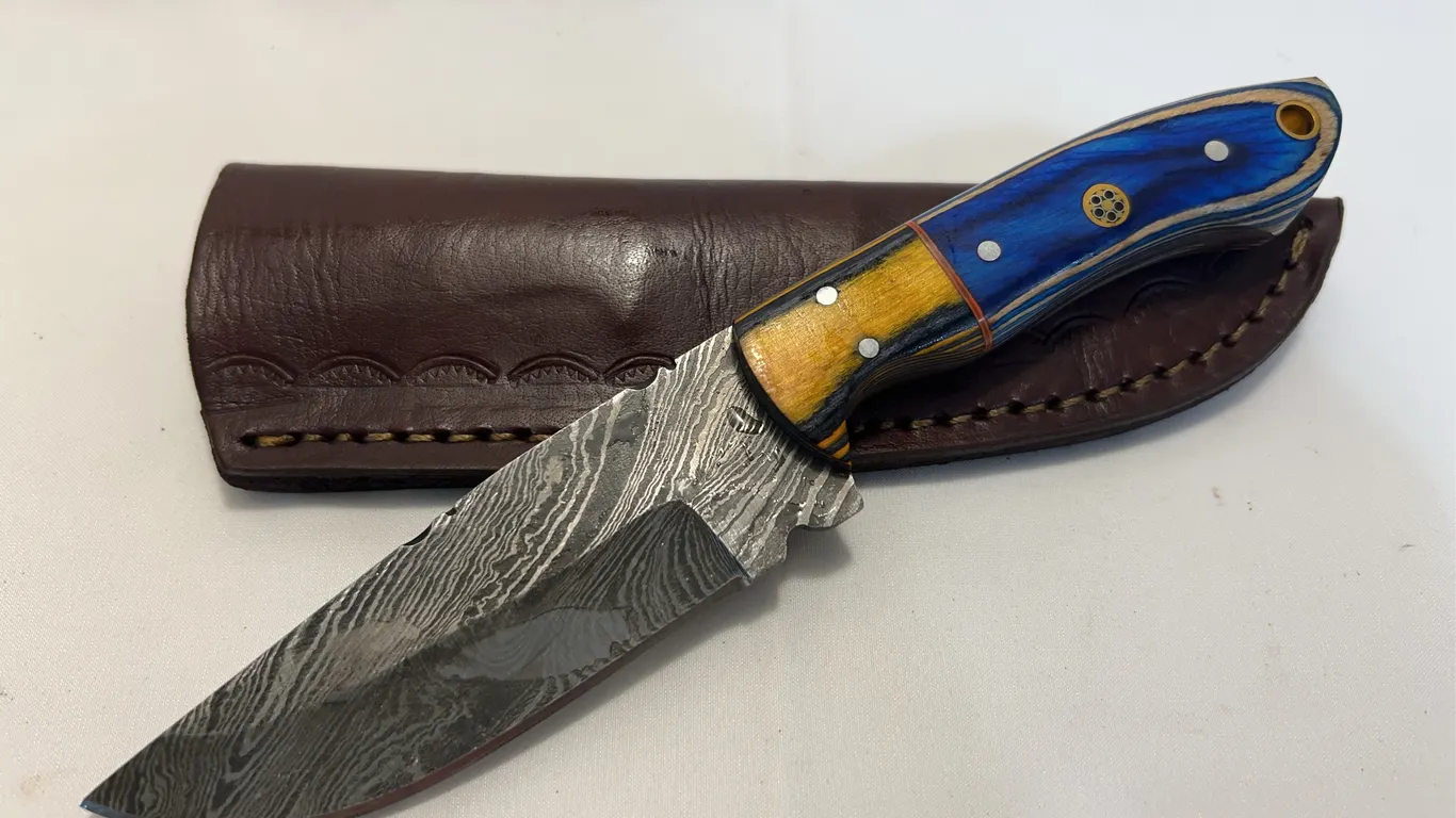 Custom Damascus Hunting Knife