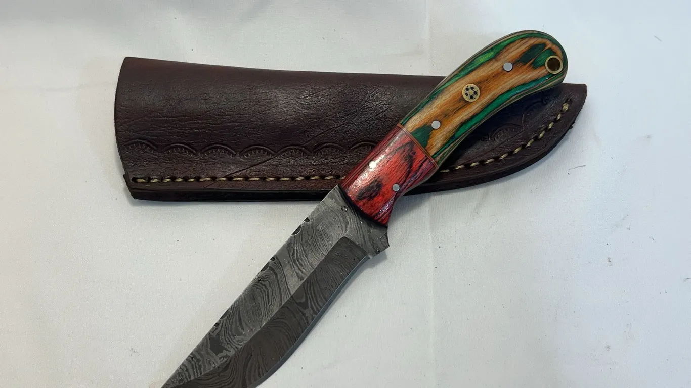 Custom Damascus Hunting Knife