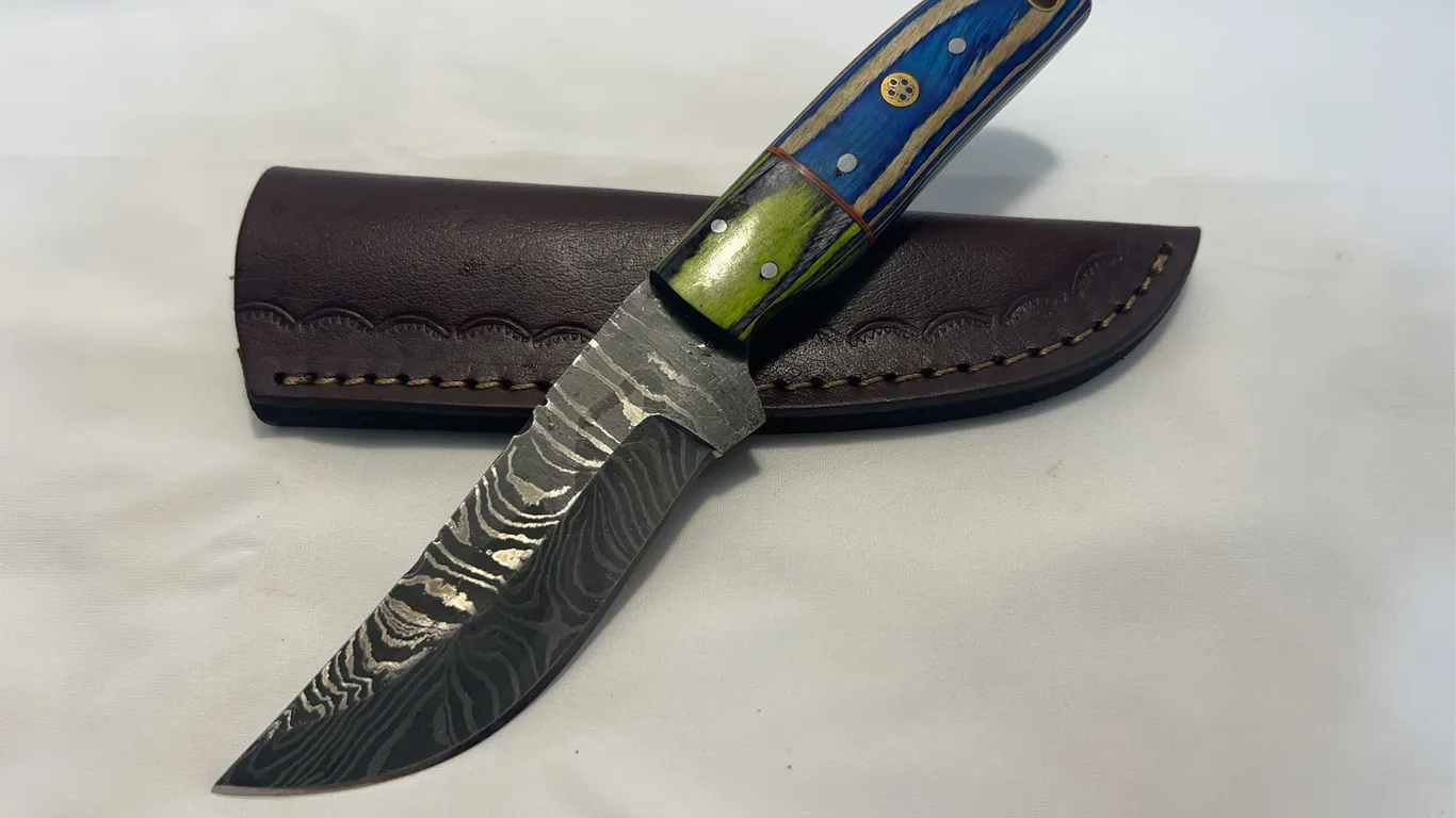 Custom Damascus Hunting Knife