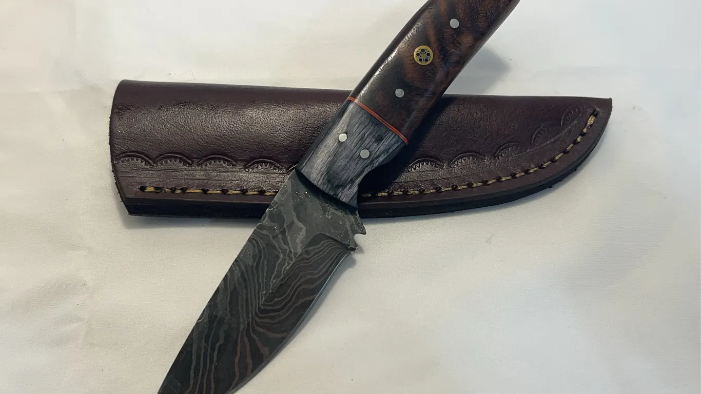 Custom Damascus Hunting Knife