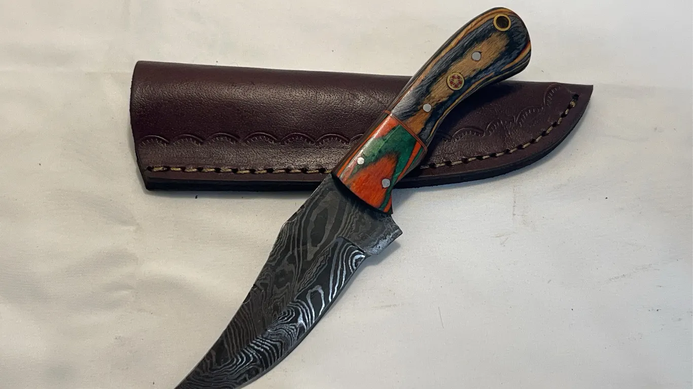 Custom Damascus Hunting Knife