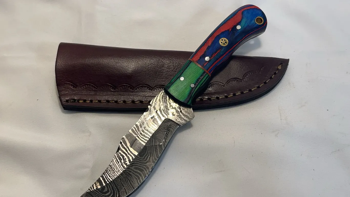 Custom Damascus Hunting Knife