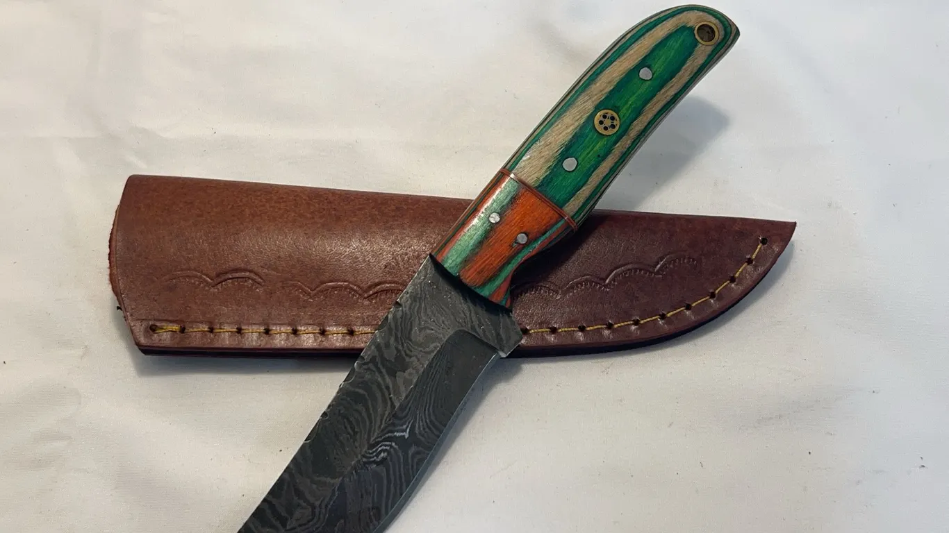 Custom Damascus Hunting Knife