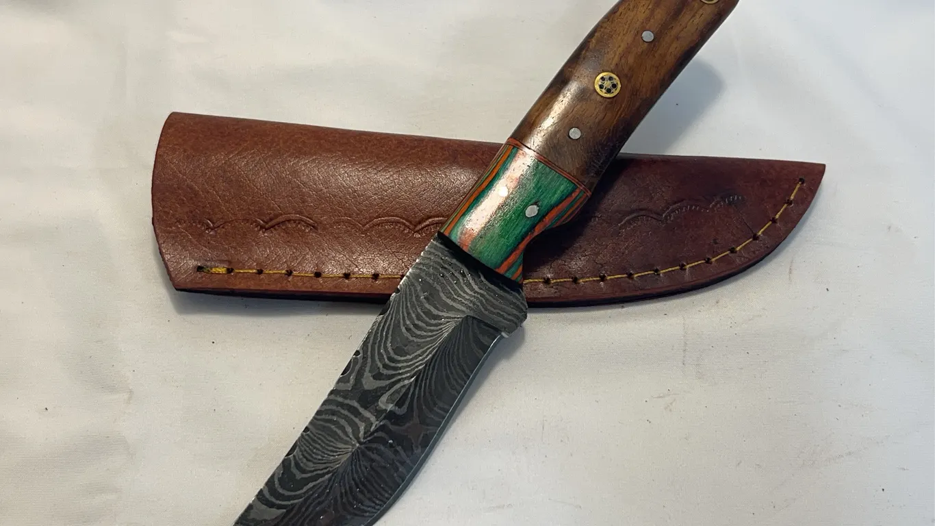 Custom Damascus Hunting Knife
