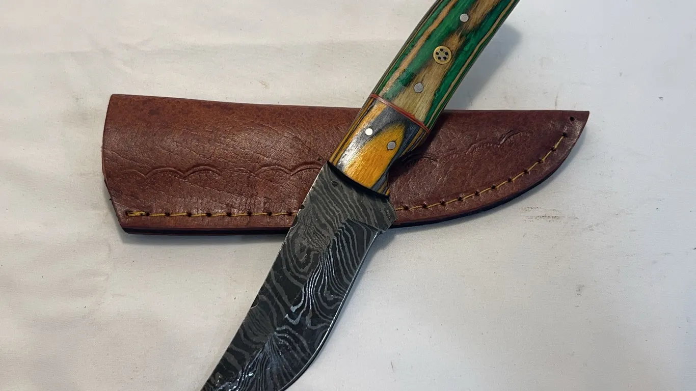 Custom Damascus Hunting Knife