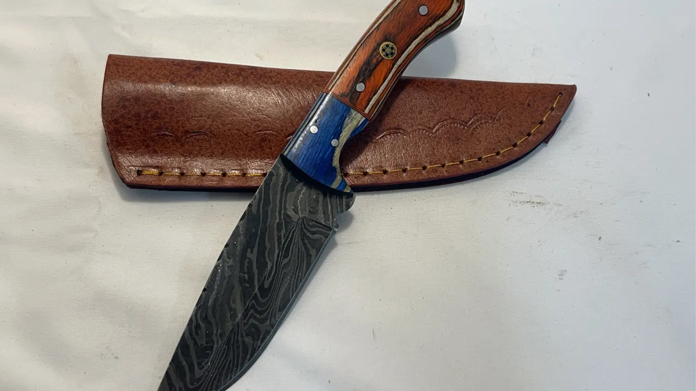 Custom Damascus Hunting Knife