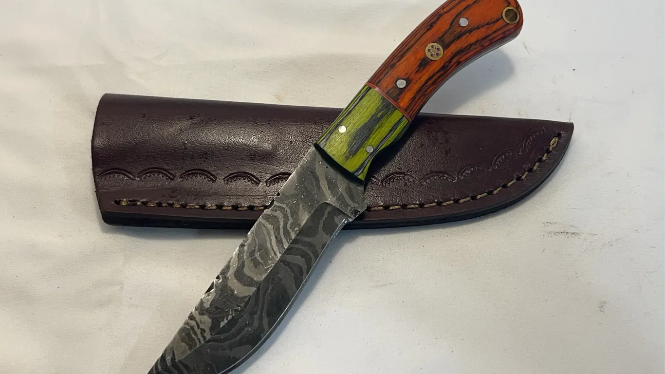 Custom Damascus Hunting Knife