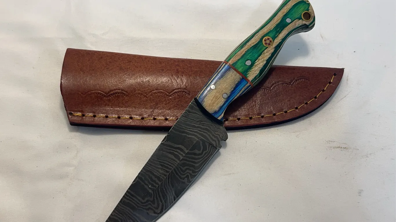 Custom Damascus Hunting Knife