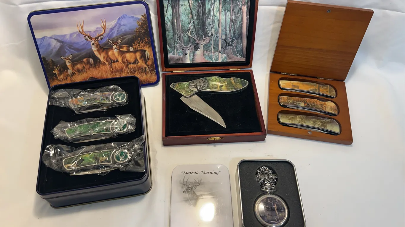 Group of Whitetail Collector Pocket Knives