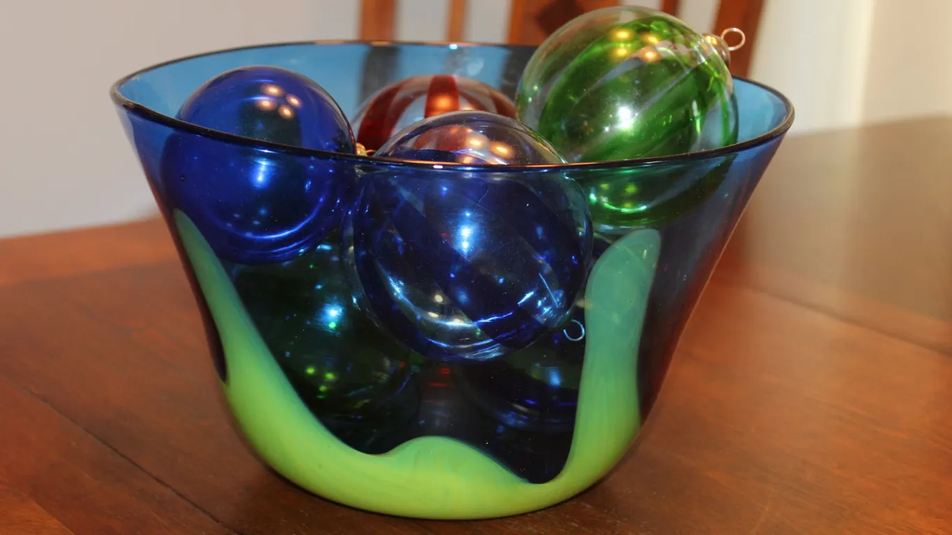 Blenko Art Glass Bowl & Ornaments