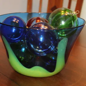 Blenko Art Glass Bowl & Ornaments