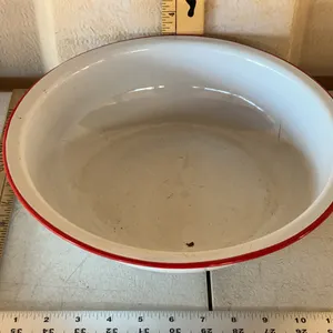 Vintage White Enamel Pan/Bowl 12"X3"