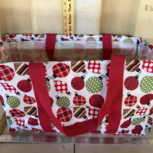 Thirty-One Tote Bag, Christmas Ornament Pattern 12.5"X10"X12"