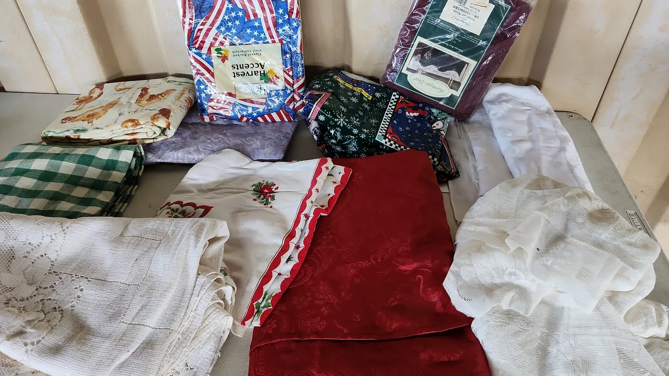 Assorted Tablecloths, Some Vinyl