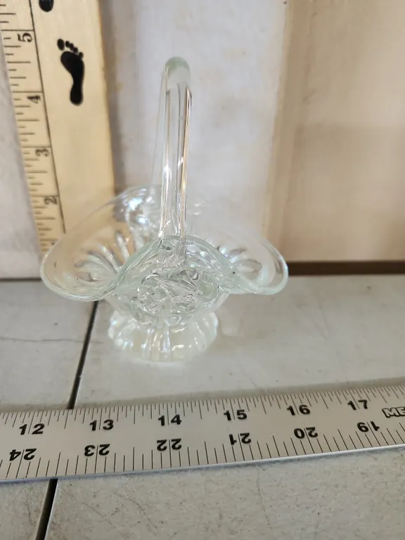 Small Hand Blown Glass Basket