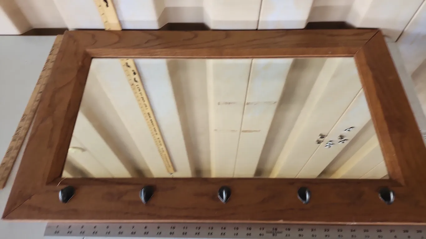 Wall Mirror W/Hooks 34.75"Xx20.5"