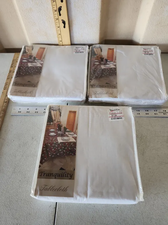 3 New Tranquility Tablecloths Oblong 60"X84"