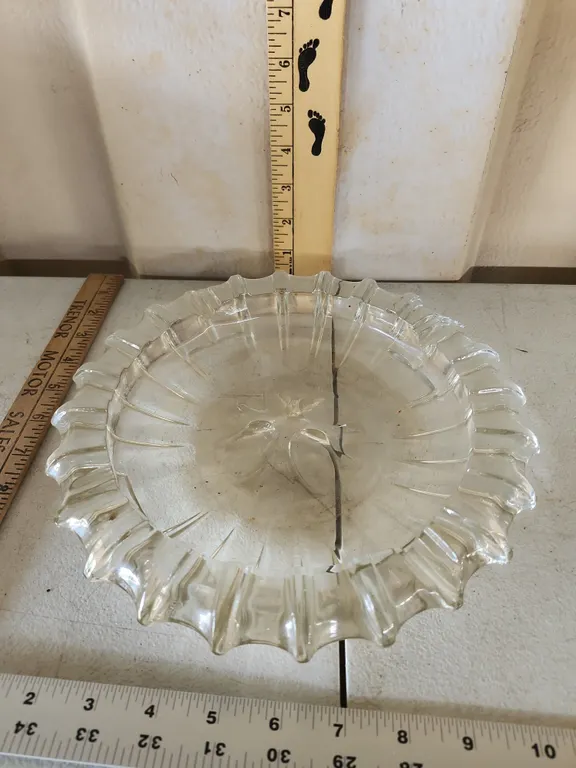 Vintage Large Clear Glass Ashtray