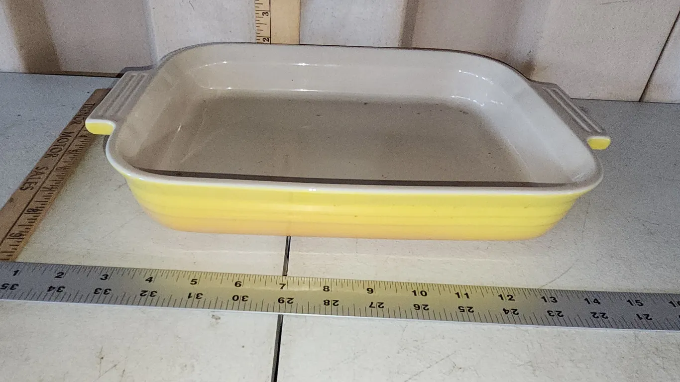 Le Creuset Yellow Pottery Baking Dish 14.75"X9.75"X2"