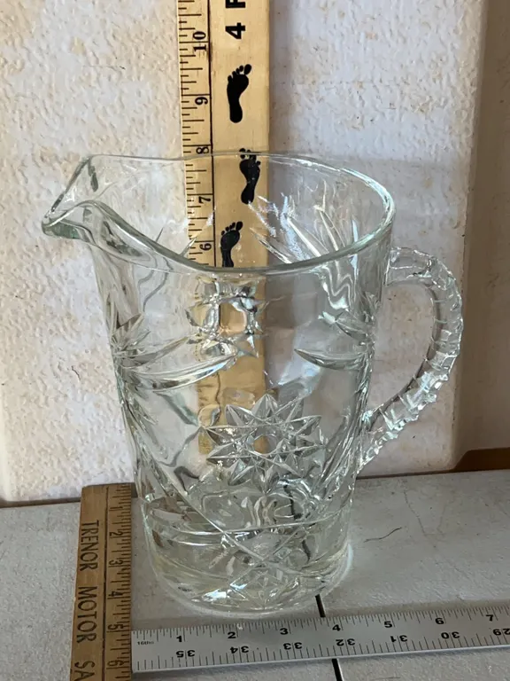 Vintage Anchor Hocking Star Of David Pitcher 8.5" Tall