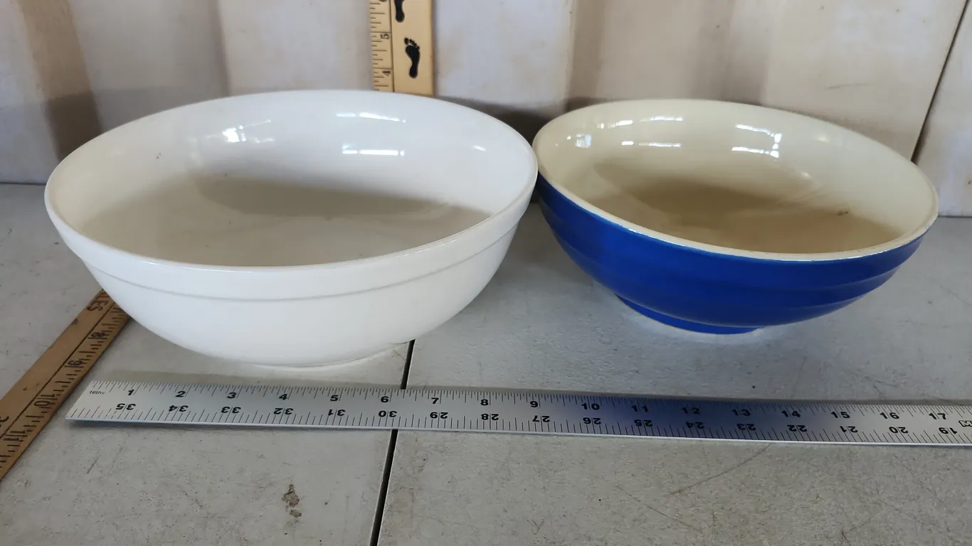 2 Vintage Pottery Serving/Mixing Bowls