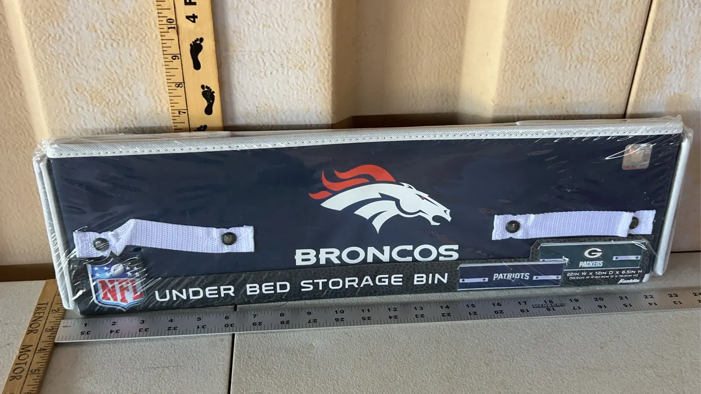 New Under The Bed Storage Bin Denver Broncos 22"X12"X6.5"