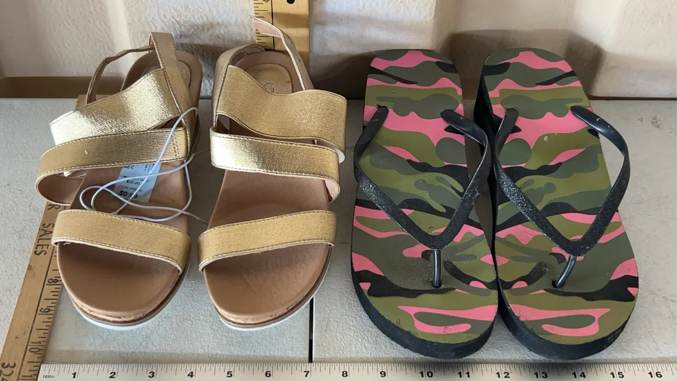 2 New Pair Shoes/Sandals Size 8.5 & 10/11