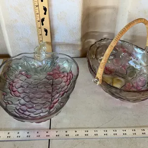 Glass Fruit Basket & Fruit Bowl