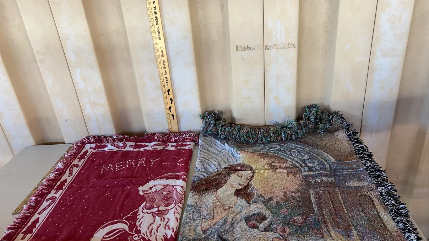 2 Holiday Tapestry Throw Blankets
